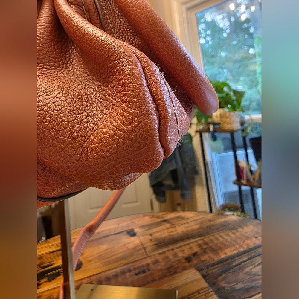 🧡 Authenticated Chloé Paraty Medium Satchel Bag in Orange Leather Suntan - Picture 14 of 16